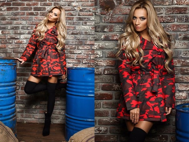 New-2015-winter-fall-casual-style-coat-hot-sale-Long-sleeve-Printing-Red-with-belt-women
