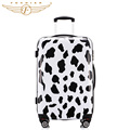 20 24 28 Inches Cow printing ABS PC 4 Universal Wheels Upright Hard Shell Travel Rolling