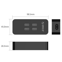 New DCV 4U BK 4 Ports Mini Smart charger 20W Desktop Charger Black