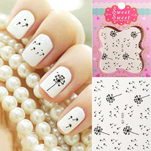 2016 Hot Water Transfer Nail Art Stickers Decals Flying Dandelion Seed DIY Beauty Decors N83Y