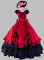 Gothic Black and Wine Red Off the Shoulder Victorian 1870 90s Dress Princess Dress Cosplay Dress