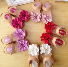 2015 Free Shipping Girls sandals Kids Female Child Sandals Slip-resistant Weave Flower Embroidered Floral Princess Shoes