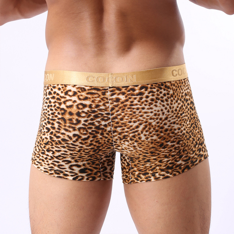 Phnom Penh Leopard Convex Underwear Sexy Leopard Male Boxer Free Shipping Underwear Men Boxer