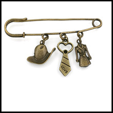 cloth hanger brooch safety pin kilt pin charm brooch coat necktie hat BR003