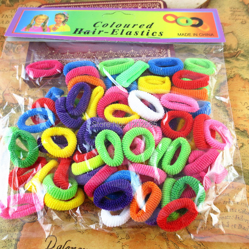 80pcs bag Colorful Child Kids Hair Holders 2014 New Fashion Cute Rubber Bands Hair Elastics Accessories