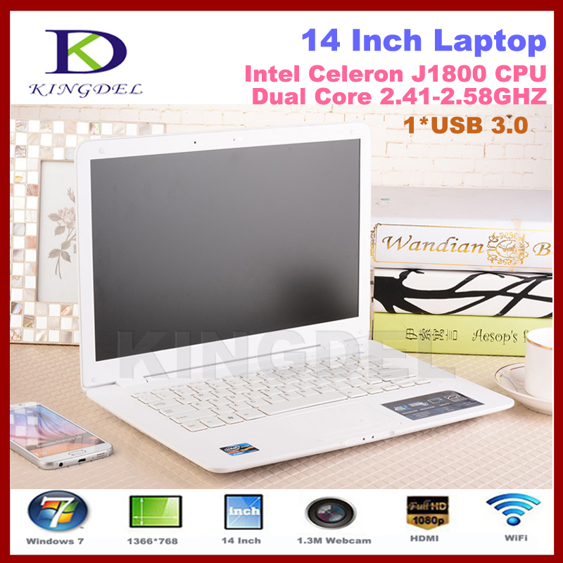 Free Shipping 14 Inch Laptop Notebook Computer Intel Celeron J1800 Dual Core 2 41 2 58GHz