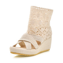 Summer wear boots Rome cut-outs Sandals Peep Toe sandals Fish head sandals Women’s shoes High heel Wedges Sandals