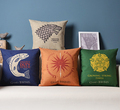 Fire and Ice Series badge Cushion Pillow Cover 45cmx 45cm Cotton linen Pillows Decorate for