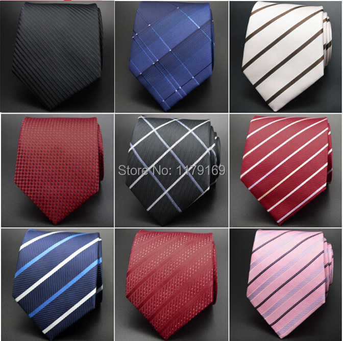 20 style Formal business wedding Classic men tie stripe grid 8cm Silk corbatas Fashion Accessories men