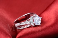 S925 Luxury Simulate Diamond jewelry white gold filled Ring Engagement Bague Femme vintage rings for women