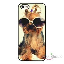 For iphone 4/4s 5/5s 5c SE 6/6s 7 plus ipod touch 4/5/6 back cellphone cases cover Yorkie Yorkshire Terrier Cute Sunglasses Dog