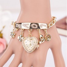 Envío gratis – en stock superior qualityâ + A + A + 2015 crazy venta del más nuevo estilo de moda amor del corazón cristal mujer vestido reloj handwatch