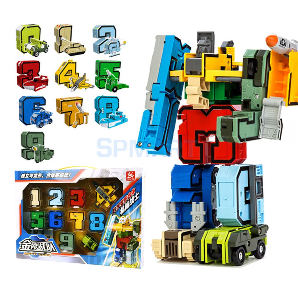 Los números de armadura equipo transformar Robot de juguete educativo