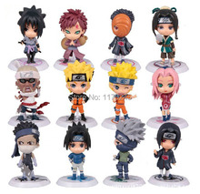 12pcs Full Set Q Edition Naruto Anime Action Figures Collection PVC 3″ Naruto Figures Model toy Set Free Shipping ClassicToys