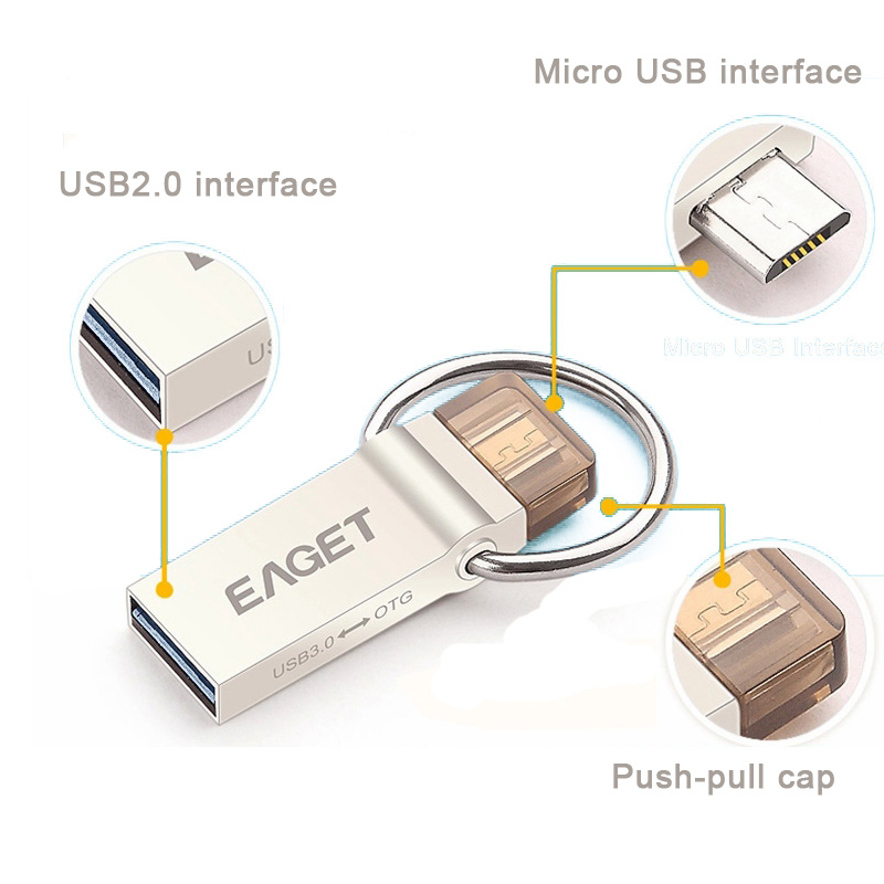 EAGET V90 16GB 32GB 64GB USB Flash Drive Encryption USB 3 0 OTG Smartphone Pen Drive