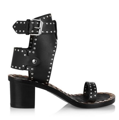 Easy to buy Isabel Marant No Logo Gladiator Sandals Women Black Rivets ...
