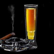 1pcs Large 250ml Double Layer Glass Bullet Cup Clear Beer Missile Nolvety Funny Coffee Travel Mug Designs Kitchen Accessories