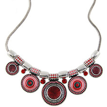 Bohemia Vintage Metal Enamel Statement Necklace Women Multicolor Necklaces Pendants Jewelry Colar For Gift Party
