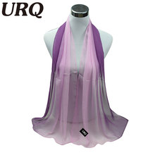1PC Hot Fashion Shawl Scarf Chiffon Glitter Ombre Hijab Neck Warmer Silk Scarf Women Girls Cape 50*160 Long Headband Q5A16007