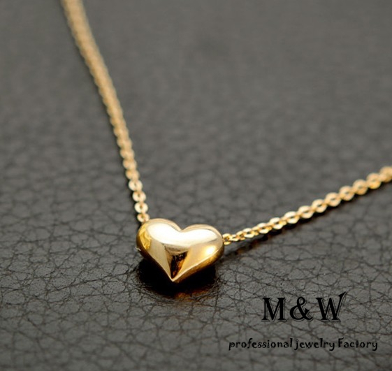 High Quality Fashion Jewelry 18K Gold Plated Classic Heart Necklace for Ladies