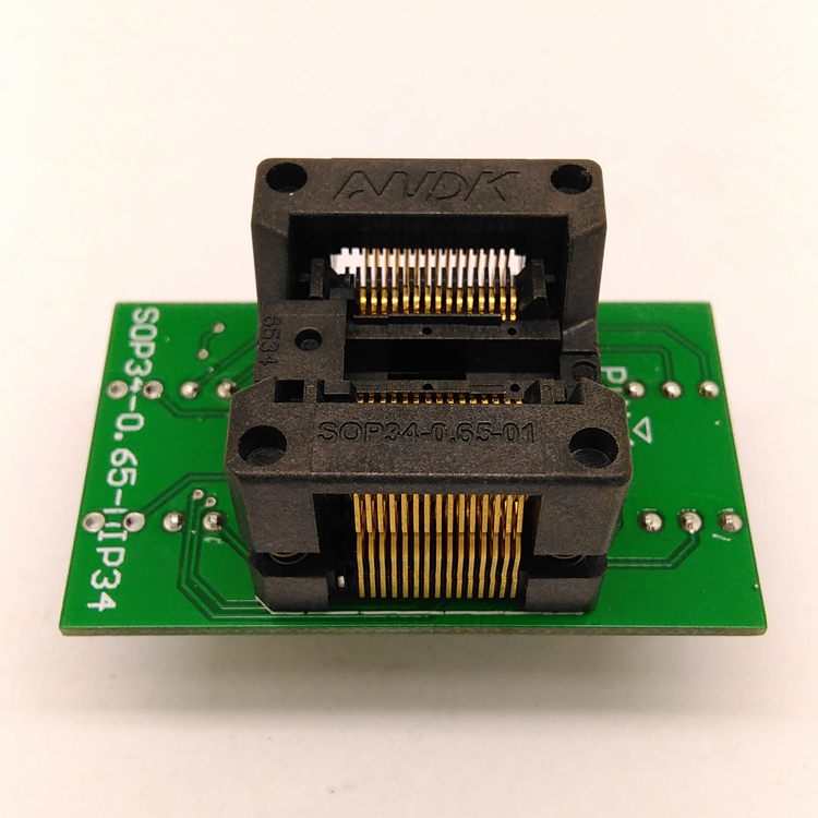 SSOP30(34)-0.65 SSOP30 TSSOP30 to DIP30 Programming Socket Adapter Pitch 0.65mm IC Body Width 5.3-5.7mm 208mil-224mil Flash Chip Test Socket