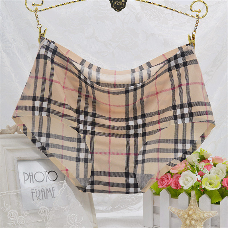 Summer Sexy Women Meryl font b Chequered b font Leopard Spotted Invisible Panties Lingerie Girls Briefs