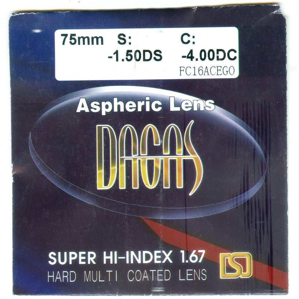 1.67 CR39 Super Ultra Thin Hard Anti Impact & Radiation Protection Single Vision Prescription Optical Resin Lenses
