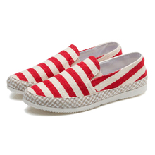 2016 New Arrival Men’s Fashion Korean Style Stripe Shoes Male Casual Summer Wear Simple Design Canvas Shoes XMF125