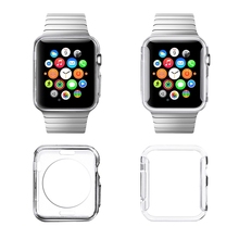 Set of 2 2015 New Transparent Clear Soft TPU Case+Hard PC Case Cover Skin Shell for Smart Apple Watch i Watch Case 38mm/42mm