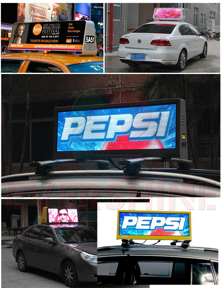 Double Sided P5mm Car Roof Sign LED Taxi Top LED Display for Video Advertising-6 (7)