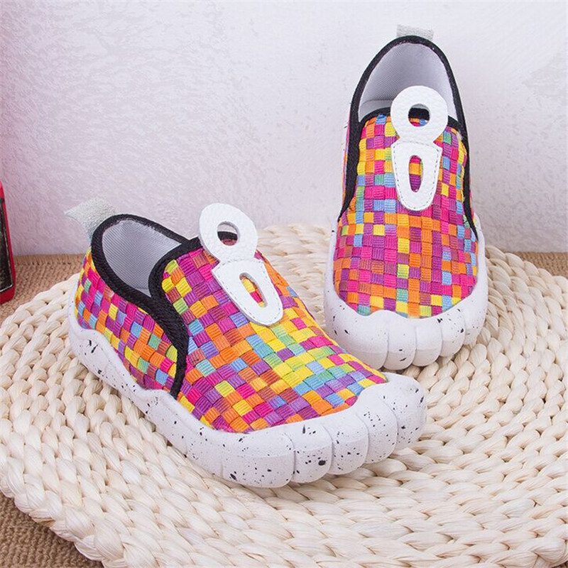 2016 Soft Bottom Boys Girls Sneakers Colorful font b Tartan b font Check Children Casual Shoes
