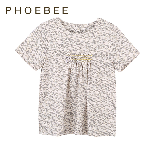 famous brand phoebee kids girls shirts shirt for girl 2015 new  summer style blouses for girls O-Neck  Cotton shirts blouse