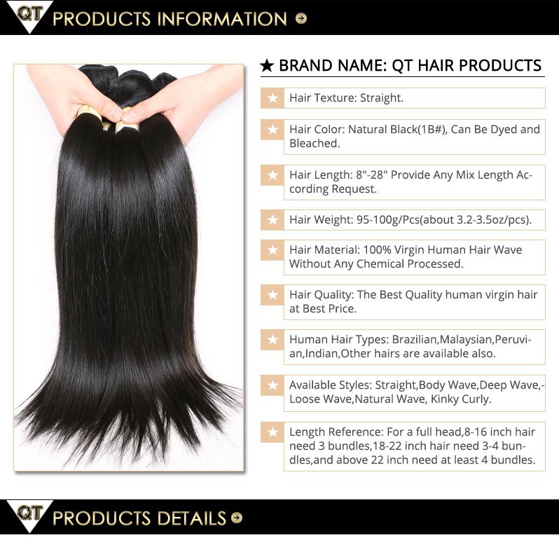 4 Bundles Rosa Hair Products Peruvian Virgin Hair Straight Grade