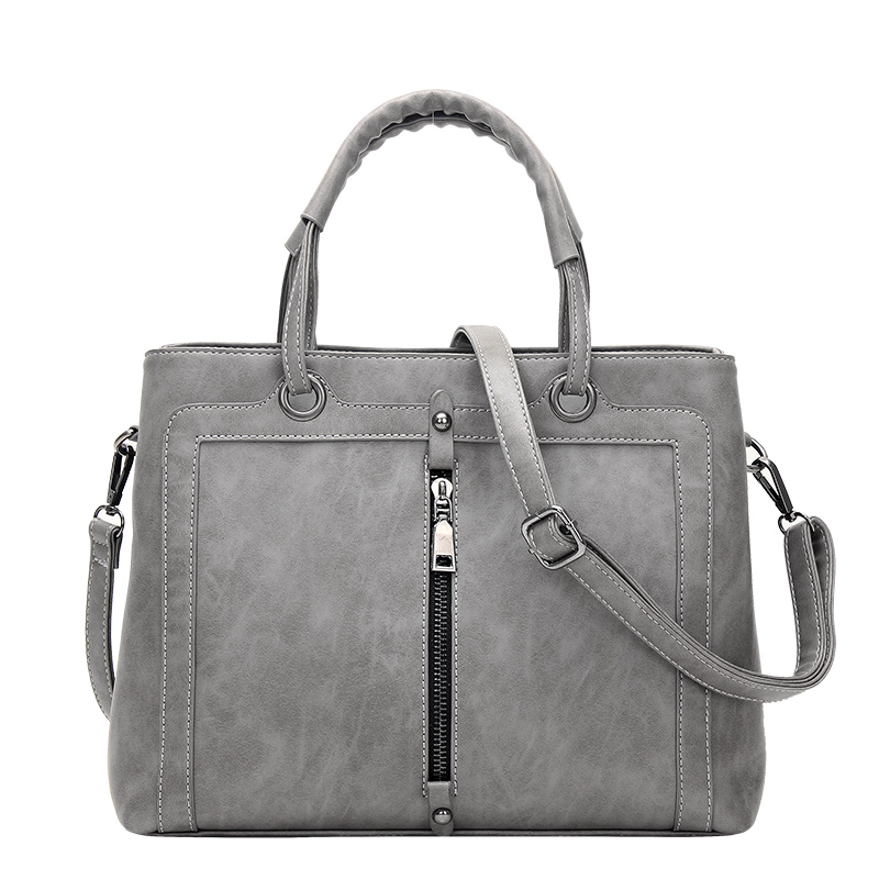 Korea Bags 2016 new women bag Retro Simple handbag Europe Shoulder Messenger Bag locomotive zipper pu Genuine Leather Ladies bag