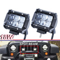 Pair 18W 4 Led SPOT Driving Light bar 4D Fish Eye Projector Lens UTE ATV SUV