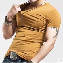 2015 New arrival summer Fashion Casual short sleeved men t shirt men brand plus size M