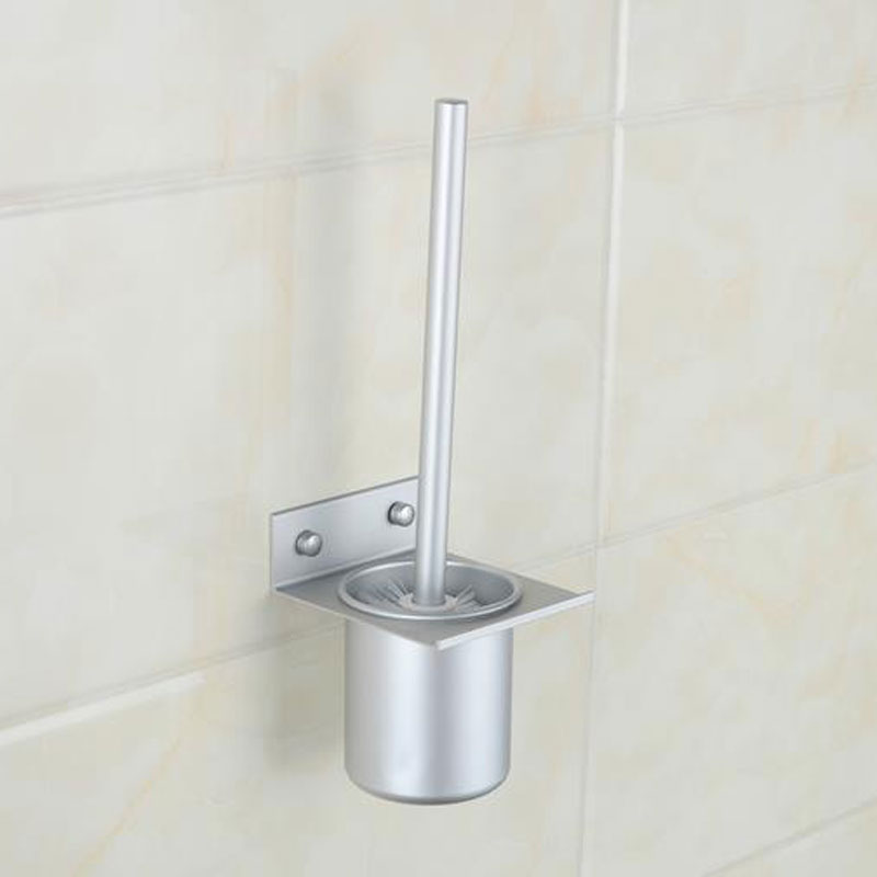 Wall Mounted Aluminum Toilet Bowl Brush Holders Bathroom Accessories #810820