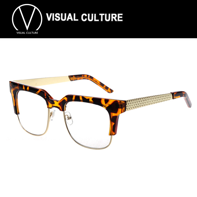 NEW retro half rim Optical frames UNISEX big frame metal ...