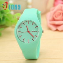 Excellent Quality Brand New Geneva Watches Women Sports Candy-Colored Jelly Silicone Strap Leisure Watch Relojes Mujer Christmas 