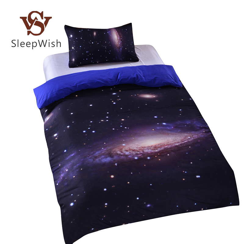 Hipster Galaxy Bedding Set Universe Outer Space Themed Galaxy Print Bedlinen Sheets Twin Single Double Full Cheap Hot