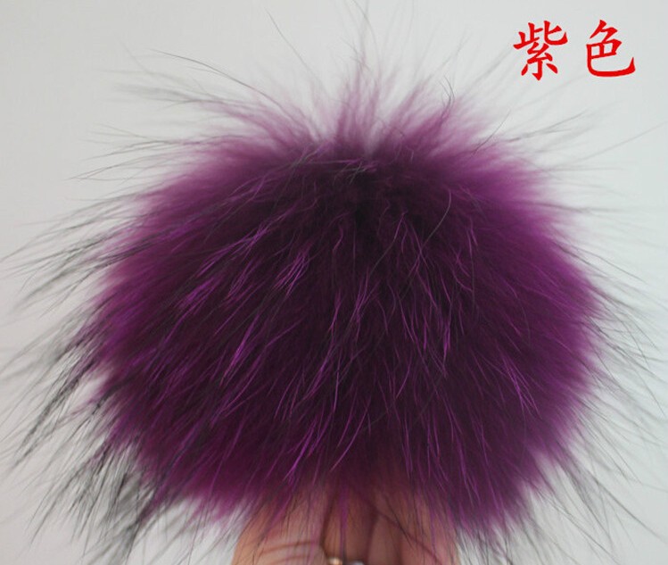 100% Genuine Raccoon Fur Ball fur pom poms 12-13CM for winter Skullies Beanies hat knited cap iphone key accessories Promotion (5)