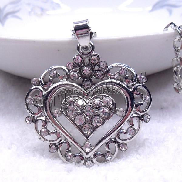 Free shipping!!!Zinc Alloy Sweater Chain Necklace,2014 new men, Heart, platinum color plated