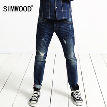 SIMWOOD Men Jeans Hot Sale Fashion Straight Slim Zipper Casual Denim Blue Brand Jeans Men Pants High Quality Free Shipping SJ641