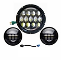 7inch 105w LED Headlight with 2pcs 4 5inch LED Auxiliary Passing Lights for Harley Davidson