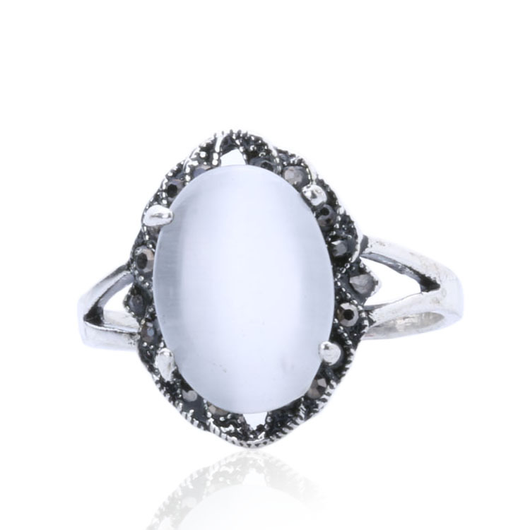 Hot Sale Cheap Imitation 925 Sterling Silver White Oval Opal Ring Engagement Rings For Women Free