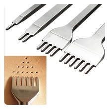 1 Set Leather Craft Tools Hole Punches Stitching Punch L 1 2 4 6 prong 4mm