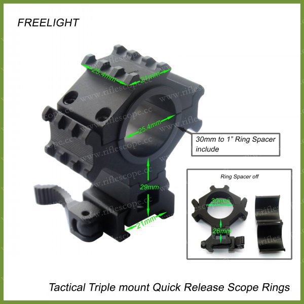 Quick Detach multi rail mount Ring Hunting Tactical 30mm Or 25.4mm Ring Mount  Rifle Scope Weaver Picatinny 20mm Rail