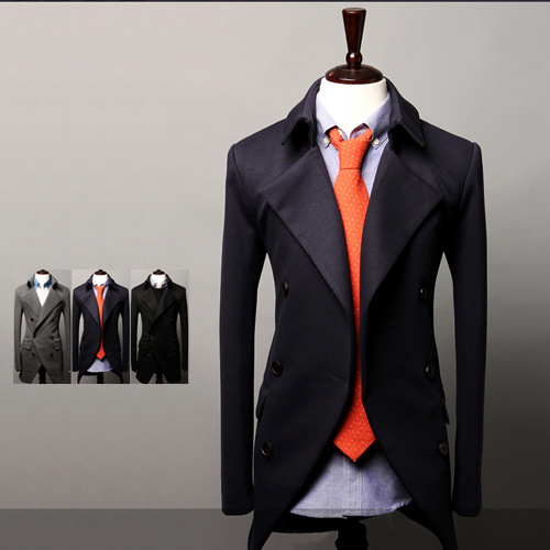 Terno masculino горячая распродажа хлопок свадебные костюмы для мужчин 2015 новые возможности нагрудные двубортный мужские длинные пальто 9111