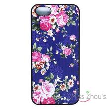 For iphone 4/4s 5/5s 5c SE 6/6s plus ipod touch 4/5/6 back skins mobile cellphone cases cover Beautiful Pink Blue Flower Floral
