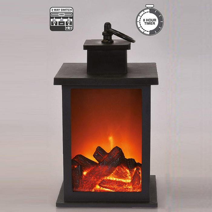 1 Pcs Fireplace Led Burning Effect Lantern Light Lamp Durable For